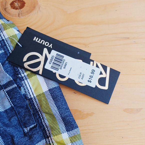 🎀 3/$30 NWT! Ripzone Boy's L Swim Trunks Grey/Green  (3748) - Picture 3 of 12